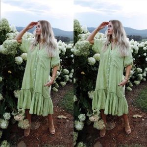 Free People Gauzy Ruffle Hem Shirt Dress